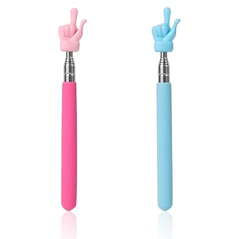 2Pcs Blue, Purple,Retractable Teachers Pointer Sticks, Telescopic