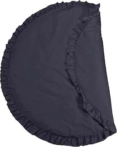 Miniatura 4 de ABREEZE Tapete de juego de algodón para bebé, tapete suave para gatear, color blanco, desmontable, lavable, tapete de juego para niños, tapete