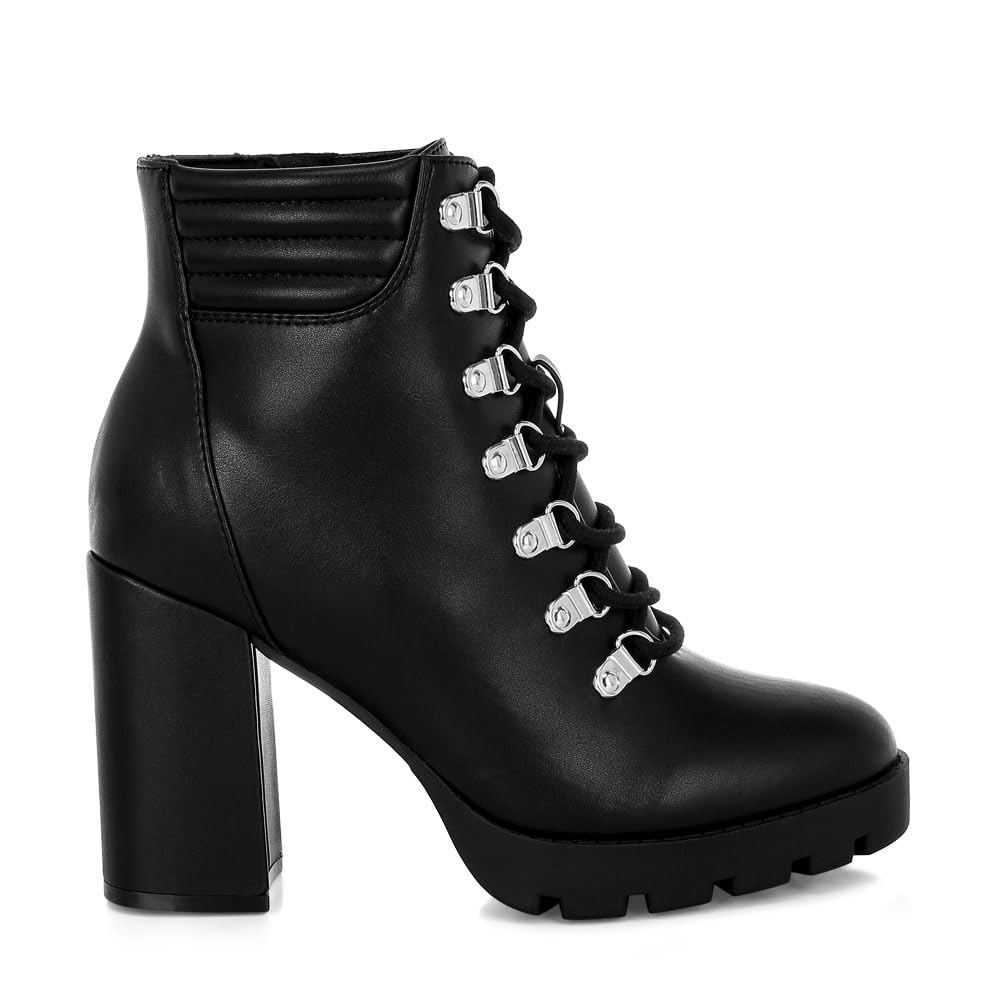 London Rag Hamiltons Lace Up Block Heel Boots