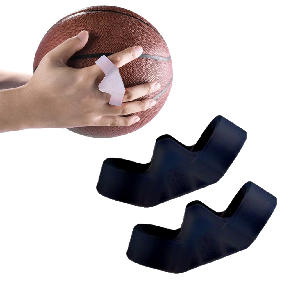 RUIYUE 2Pcs Basketball Shooting Aid, Basketball Shooting Trainer, 2.1cm Diameter Basketball 3 Point Shooting Trainer Finger Training Aid Equipment Shoot Lock for Improving Shot and Form (Black)