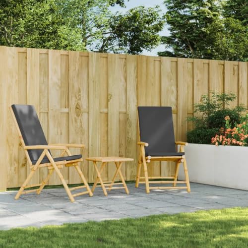 Chaise de jardin en bambou massif et haut de gamme avec dossier réglable 5 positions