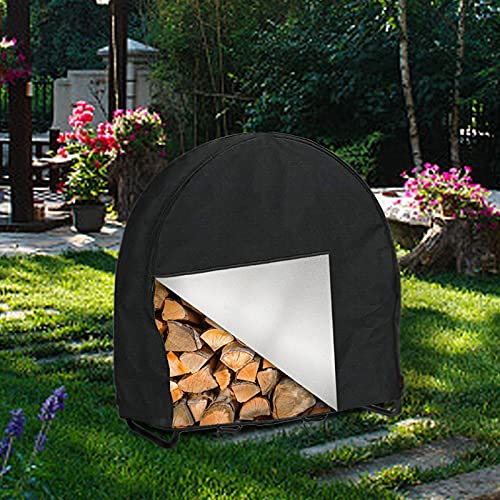 Vecksoy Brandhout Log Rack Cover, 420D Oxford Ronde Houten Frame Cover Outdoor Patio Tuin Log Rack Weerbestendig… - Image 8