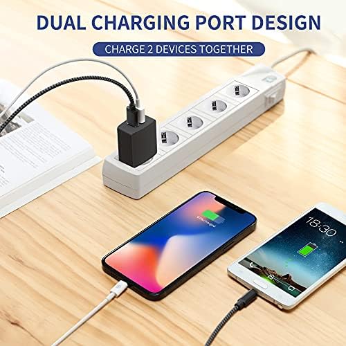 CREAPICO Wtyczka USB (2 Sztuki), 5 V/2,1 A 2-Portowa Ladowarka USB, Charger/Adapter do Ladowania do iPhone, Samsunga, Huawei, Xiaomi, Tabletów, E-booków, Słuchawek, Głośników, Smartwatchów - Czarny