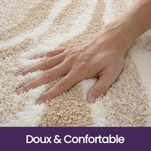 Tapis salle de bain super absorbant lavable en machine beige