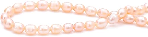 Miniatura 5 de Cuentas de perlas naturales de arroz de 4 a 0.197 in, color rosa, cultivadas en agua dulce, cuentas de piedras preciosas sueltas para hacer joyas de