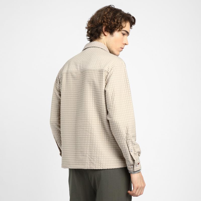 Image of CAHOOT Men's Shacket for Casual Wear | Spread Collar | Long Sleeve | Button Closure | Overshirt /Shacket Crafted with Comfort Fit for Everyday Wear