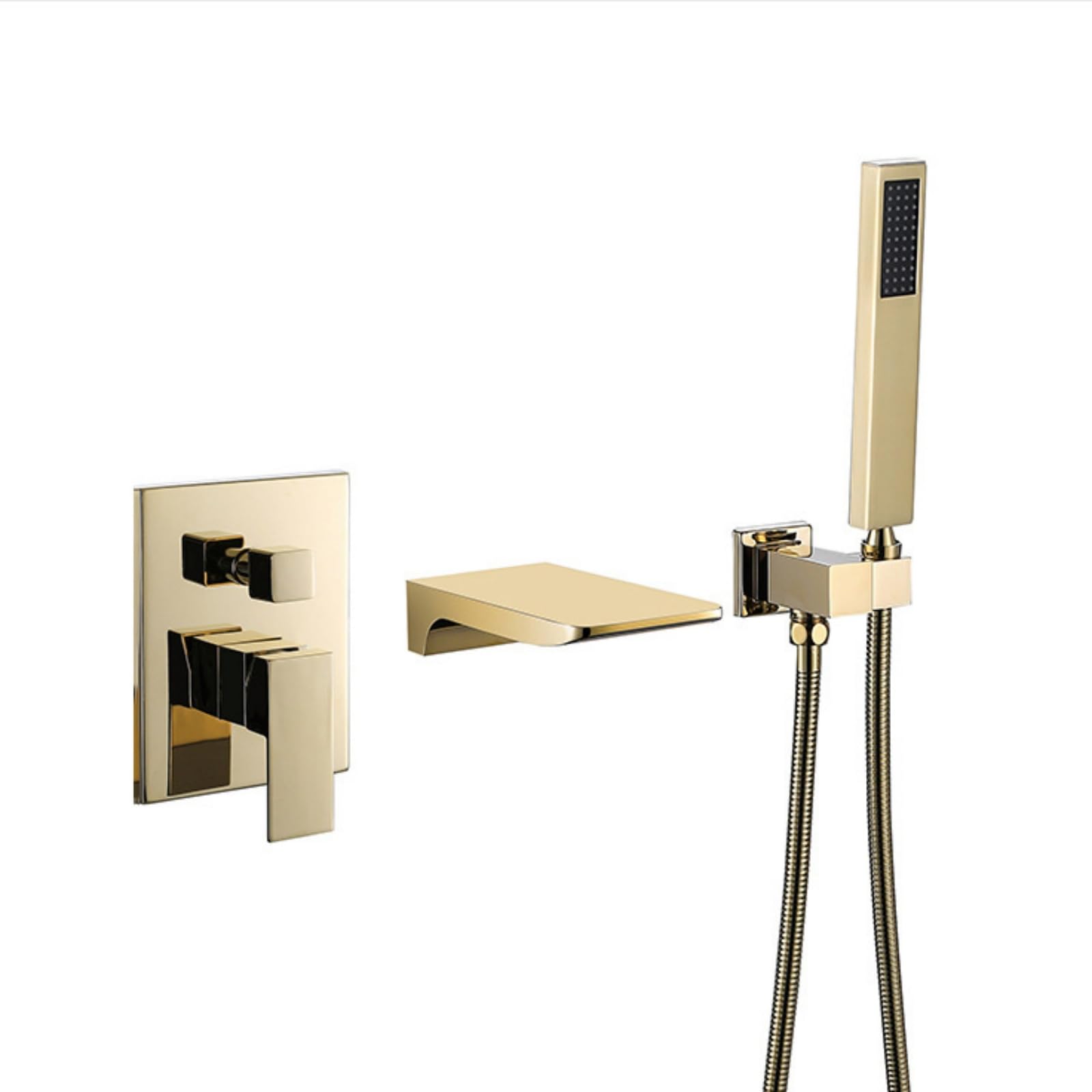 NZPOST Shower Bath Tub Chrome Waterfall Bath Tap with Shower Single Lever Tub Taps Bath Shower Mixer Tap S