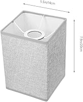 Vista 9 de Didiseaon 2 piezas de cubierta de lámpara de lino moderna, pantalla gris desmontable para mesita de noche de pared y lámparas de pie, fácil