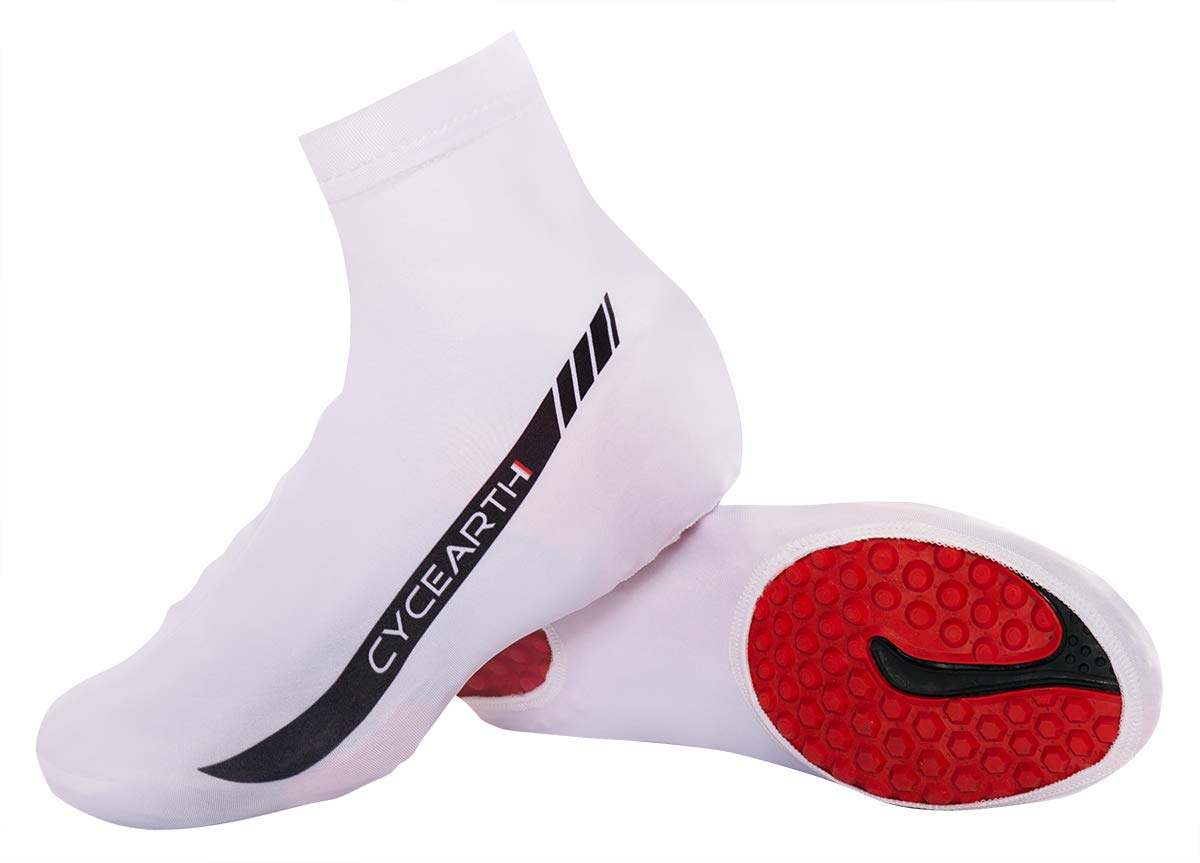 CYCEARTH Cycling Shoe Covers Men Bike Bicycle Overshoes (White,X-Large)