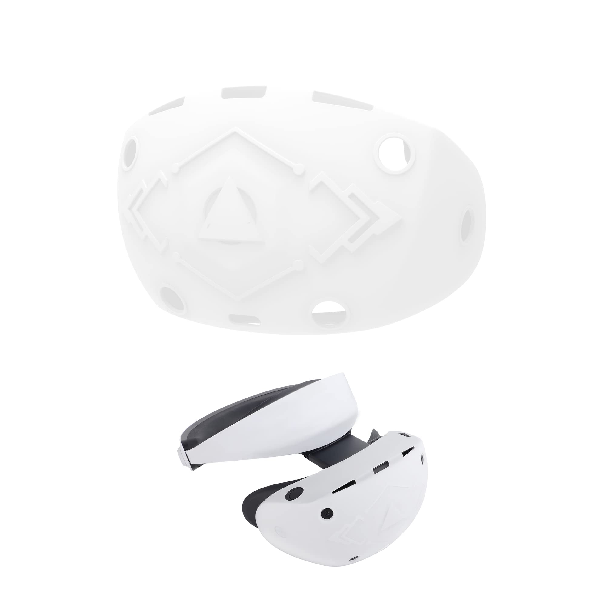 Étui de Protection en Silicone pour PlayStation VR2 Protecteur Couvercle Housse pour Appareils VR Anti-poussière Anti-Rayures Accessoires (Blanc)