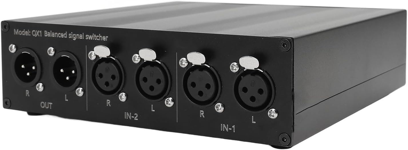 Gugxiom XLR Audio, 2 in 1 Out, Selector Box, for HiFi Stereo, CD DVD Player, Amplifiers