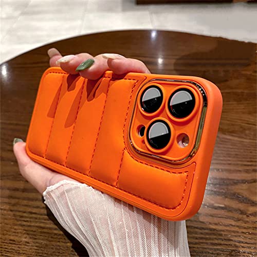 Coque doudoune iPhone 12 Pro dissipation thermique silicone orange