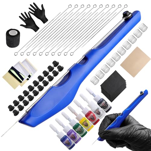 HAWINK Hand Poke und Stick Tattoo Set DIY Stifte Tool mit 7 Farben 20PCS Nadeln Zubehör für Tattoo Liebhaber GK HW803TN01EU 3