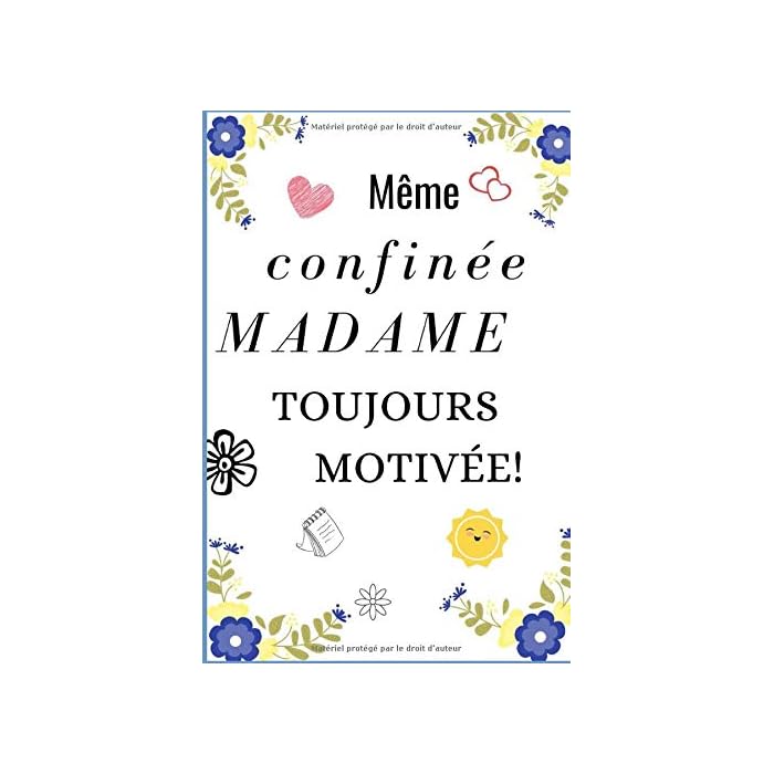 Buy meme confinée MADAME toujours motivée! MERCI madame , Carnet de Buy meme confinée MADAME toujours motivée! MERCI madame , Carnet de