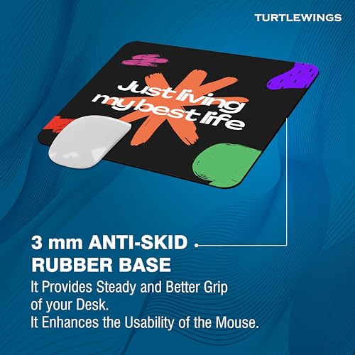 Image of TURTLEWINGS | Mousepad | Inspirational Quote Mousepad - 22x18 cm, 3mm Thick | Abstract Design Non-Slip Rubber Base | Office, Study & Gaming Use | Premium Smooth Surface 222 (2)