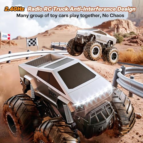 Image of Off Roader Rechargeable Remote Control Car | RC Car Monster Truck | 4 Headlight Modes | Lithium Battery | C-Type Charging | 2.4GHz Remote Controller Race-Ready (Off road-0855-257)