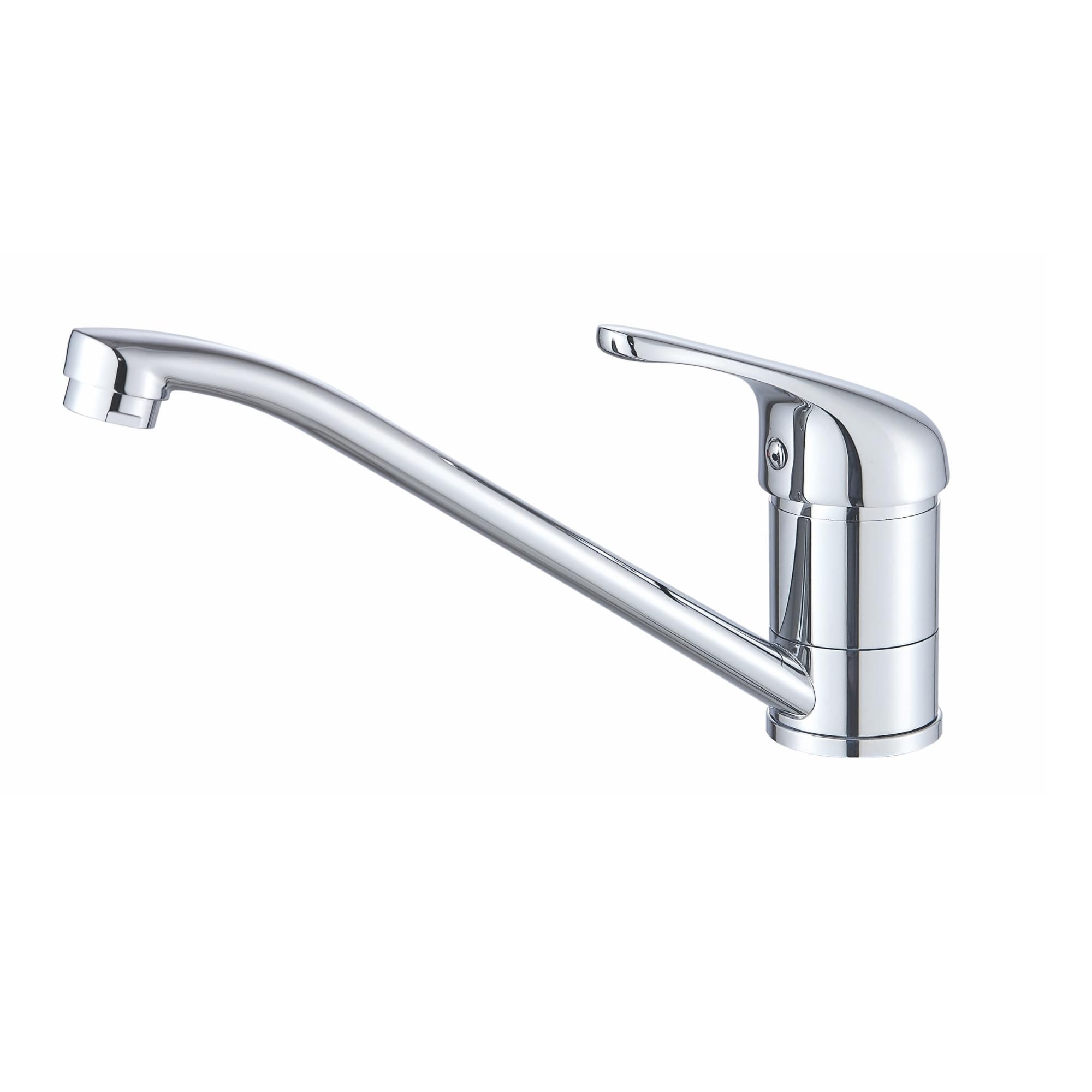 CATA Grifo De Cocina CBB CROMO/D Monomando Caño Bajo Giratorio 360º Acero Inoxidable Aireador Anticalcáreo Cartucho Cerámico Reductor Caudal 5L Apertura En Frío Conexión Flexible Acabado Inox