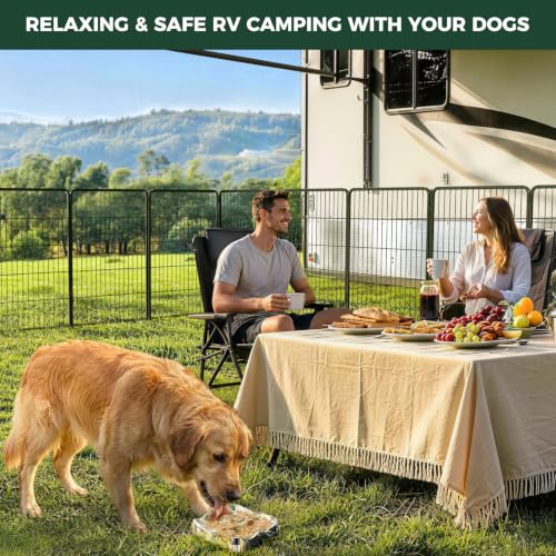 Image of FXW Instant Dog Playpen with Dog Lick Mat for RV Camping Outdoor Yard