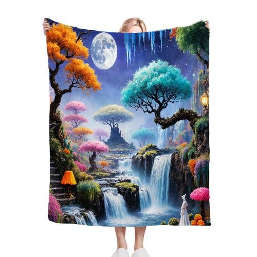 Couverture Polaire 220x240 Paysage Coloré Grand Confort Lit King Size I90-