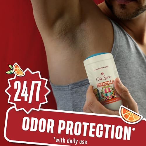 Image of Old Spice Aluminum Free Deodorant for Men, Summerdudes, 24 /7 Odor Protection with Daily Use, 24 /7 Sunny Freshness & Long Lasting Scent, Smooth Glide, Brochella with Citrus Fizz Scent, 3.0 oz