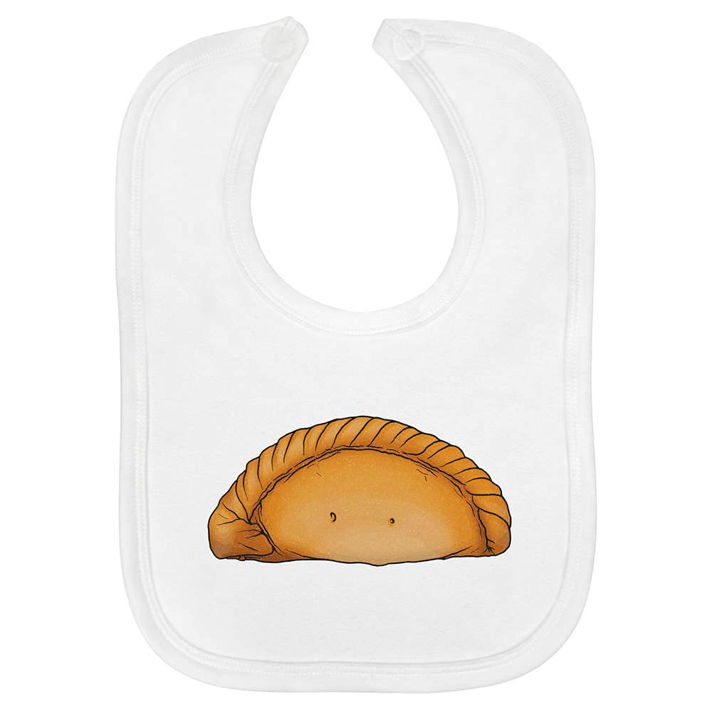 Azeeda 'Cornish Pasty' Baby Bib - White (BI00039380)