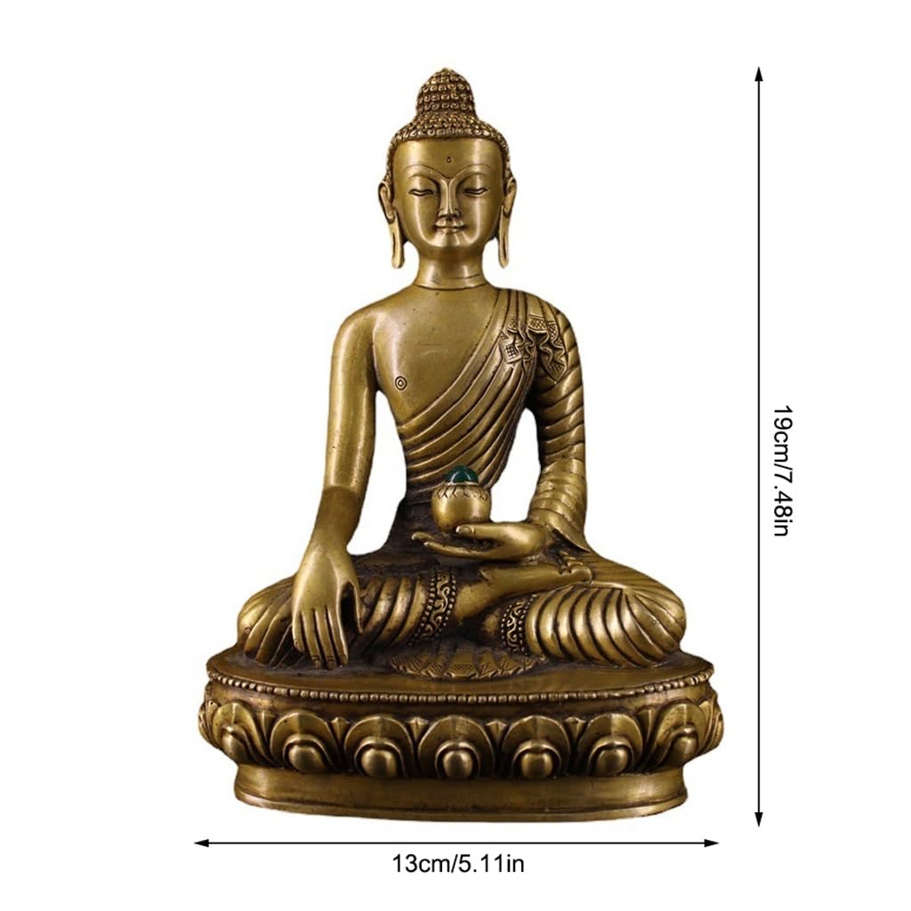 Posąg Buddy do wnętrz mosiężne posągi Buddy Dekoracja wnętrz Posągi Bodhisattwa Posągi Feng Shui Dekoracja Medytacja Dekoracja Medytacyjna Statuetka Buddy Rzeźba