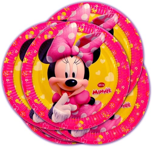 Disney Lot de 16 grandes assiettes en papier (23 cm) thème Minnie Mouse.