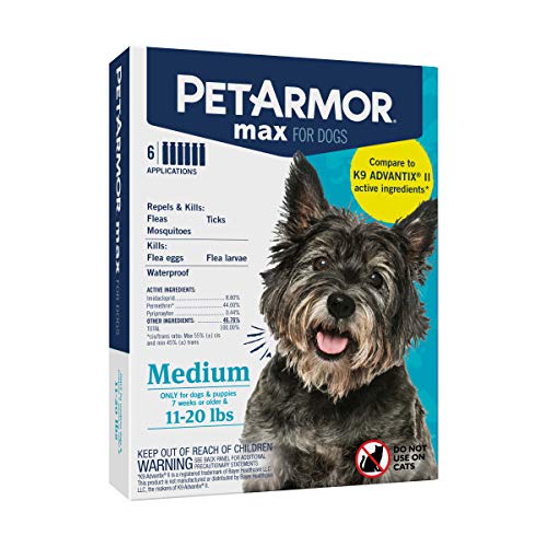 Petarmor Max Flea, Tick And Mosquito Prevention For Medium Dogs (11 To 20 Pounds), Topical Dog Flea Treatment Repels And Kills, 6 Month Supply #TOP3