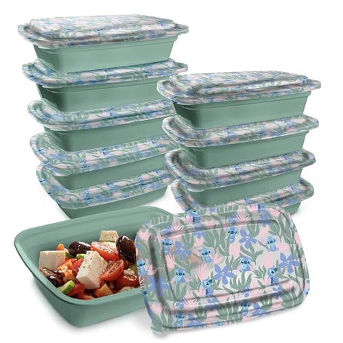 Image of Disney Stitch Meal Prep Containers, 20-Piece 33.8oz, Freezer Safe