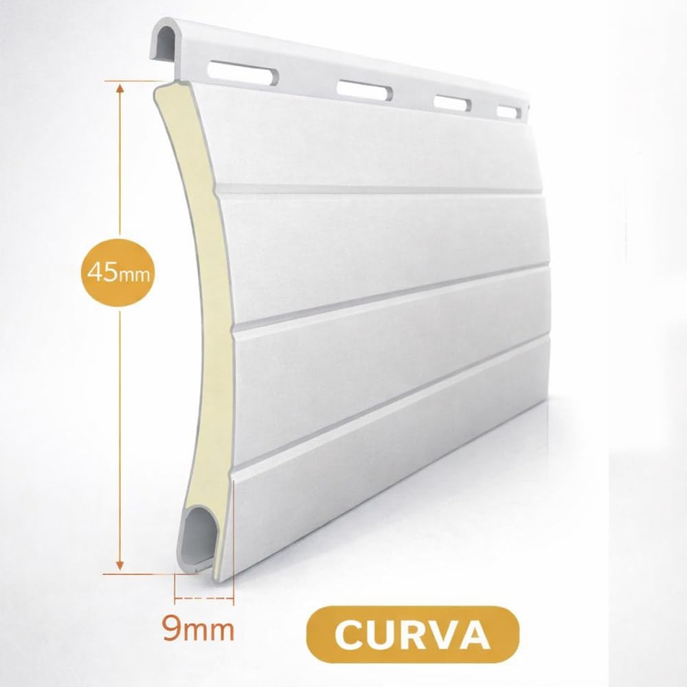 Persiana Enrollable de Aluminio | Lama Curva 45mm | Corte a Medida | Pertoni Tende (Alto 150cm x 120cm Ancho)