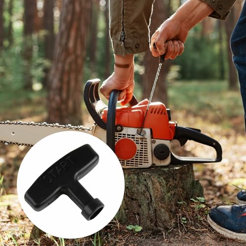 2 Stück Benzinmotor-Startergriff, Starter Griff, Seilzugstarter für Rasenmäher, Kettensäge, Generator, Starter Zubehör, Schwarz