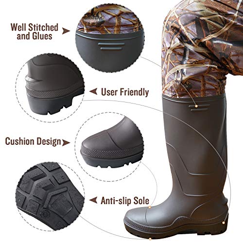 Saphirose Men's Bootfoot Chest Wader 2-Ply Nylon/Pvc Waterproof Fishing & Hunting Waders With Boots Hanger For Men And Women Camouflage Men 11 #TOP2