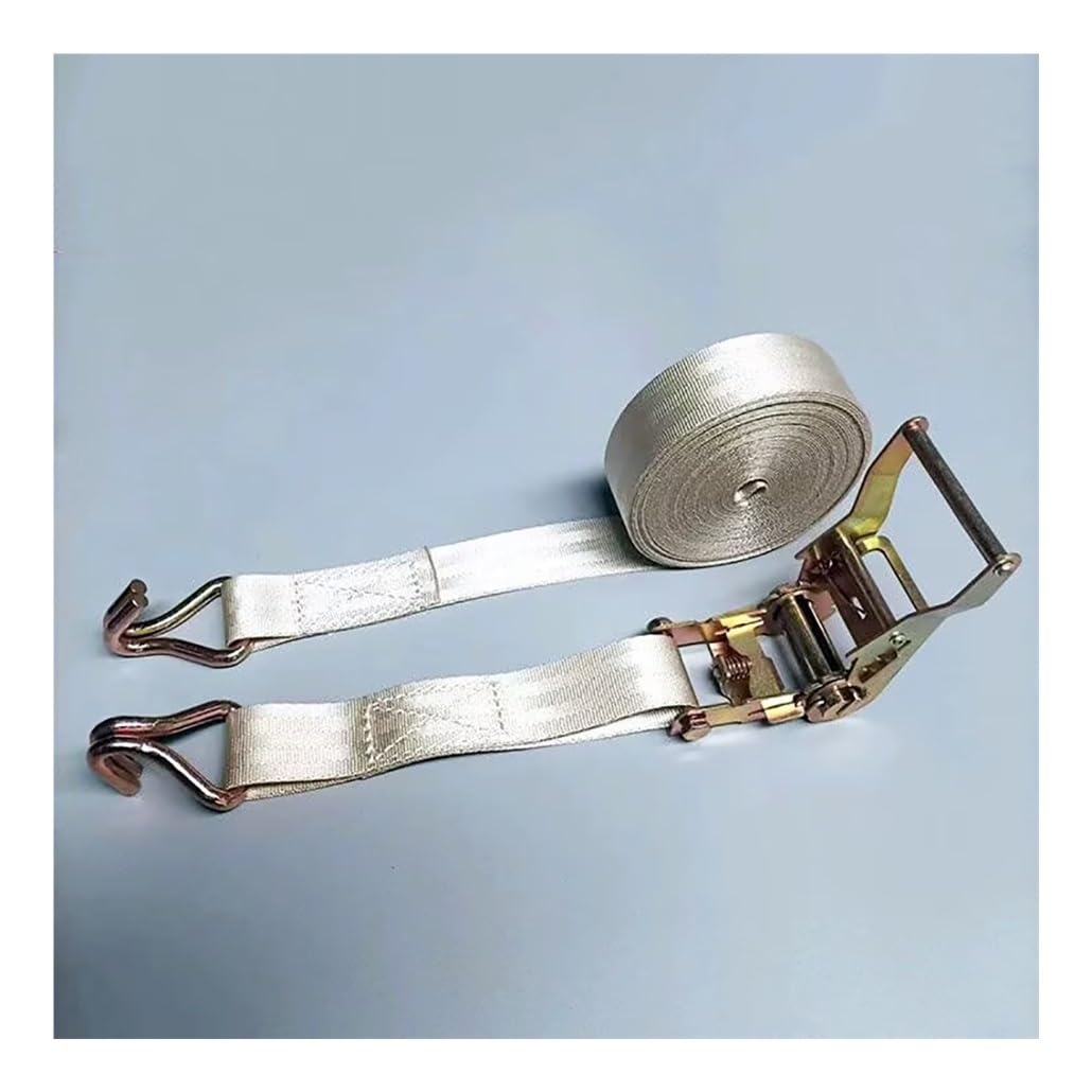 1.6 2 in Wide Beige Ratchet Straps, 1-20 M Long Tie Down Straps with Double J Hooks for Moving Appliances Motorcycle Cargo Truck Trailer Boat ATV UTV Kayak(5cm/2in,9.0m/29.5ft)