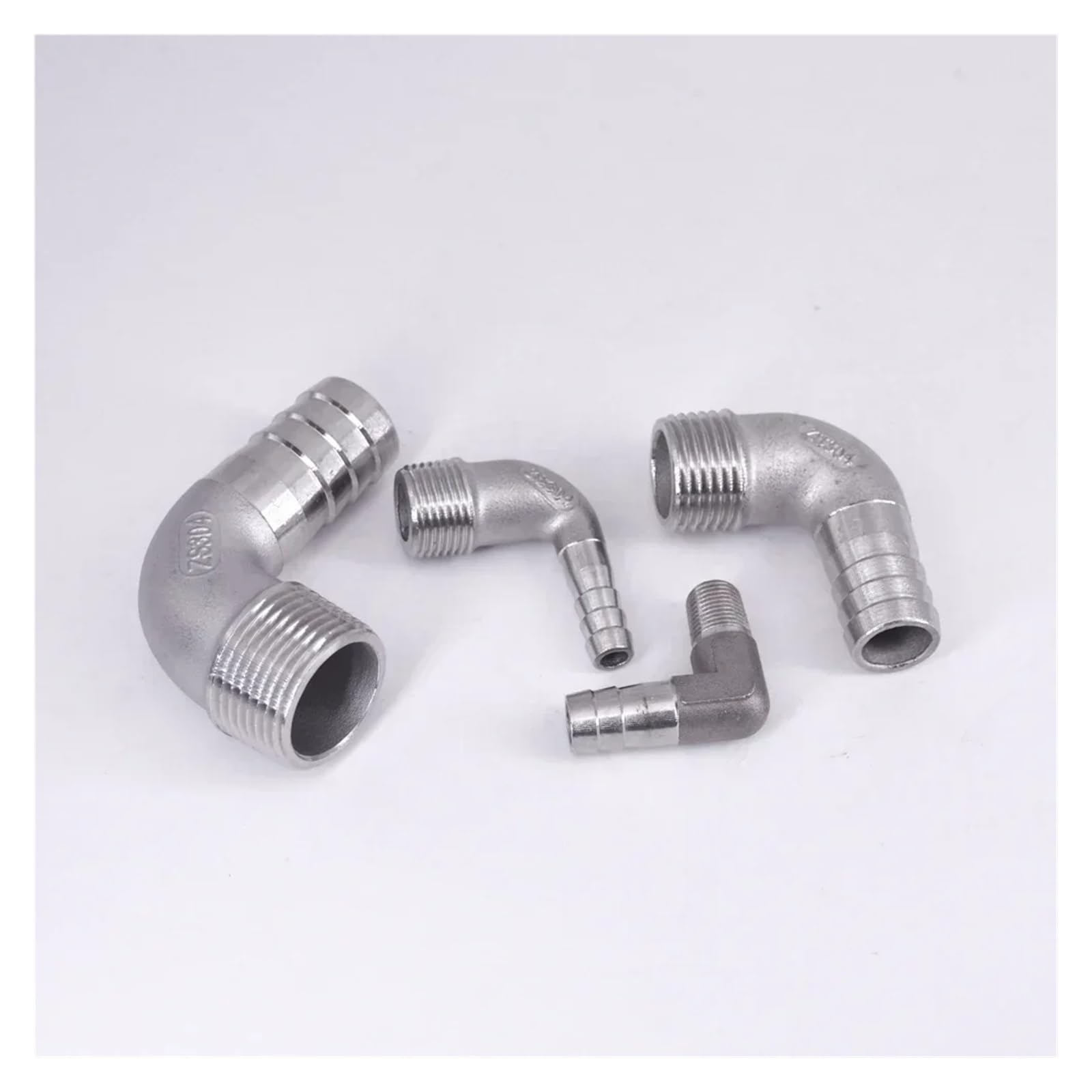 ISCBAFYX BSPT Macho 6 8 10 12 14 15-60 mm Codo de lengüeta para Manguera Conector de Montaje de tubería de Acero Inoxidable 304 de 90 Grados(32MM_1")