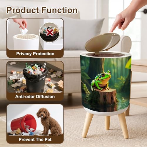 Caneca de basura con tapa 7L color verde miniatura 6