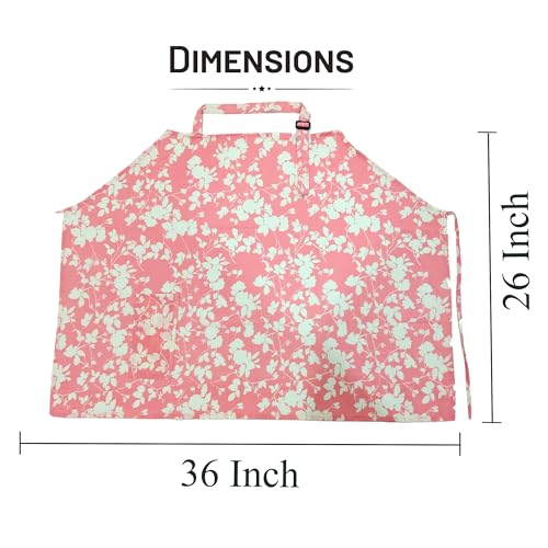 Image of ZIKKU 100% Cotton Nursing Cover for Breastfeeding, Soft and Breathable, Feeding Apron /Cover for Nursing Moms, Lightweight and Comfortable Maternity Breastfeeding Cover with Mobile Pocket (Pink Flower)