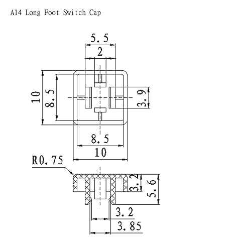 Miniatura 5 de 10 interruptores de botón táctil B3F + sombrero de color A14 10 piezas + tapa transparente, 10 microinterruptores táctiles momentáneos de 0.472 x