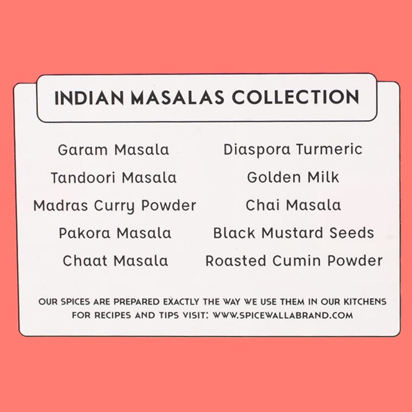 Spicewalla Indian Masala Spice Sampler | 10 Blends, 20 servings | Tasting Collection Spices and Seasonings Kit | Golden Milk, Gourmet Garam Masala, Chai Masala, Madras Curry