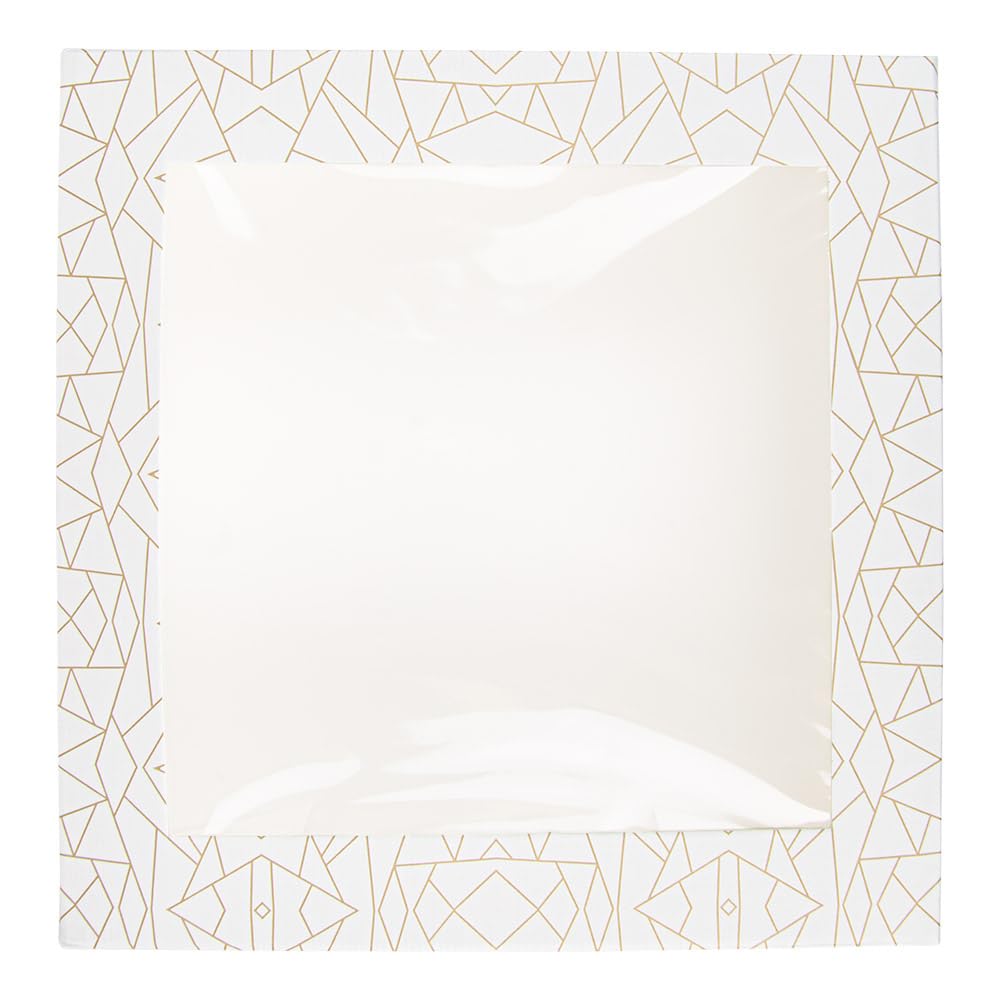 50 pezzi - Scatole per pasticceria con finestra 'Thepack' 250 g/M2 + Opp 23 x 23 x 7,5 cm bianco cartone ondulato Nano-Micro