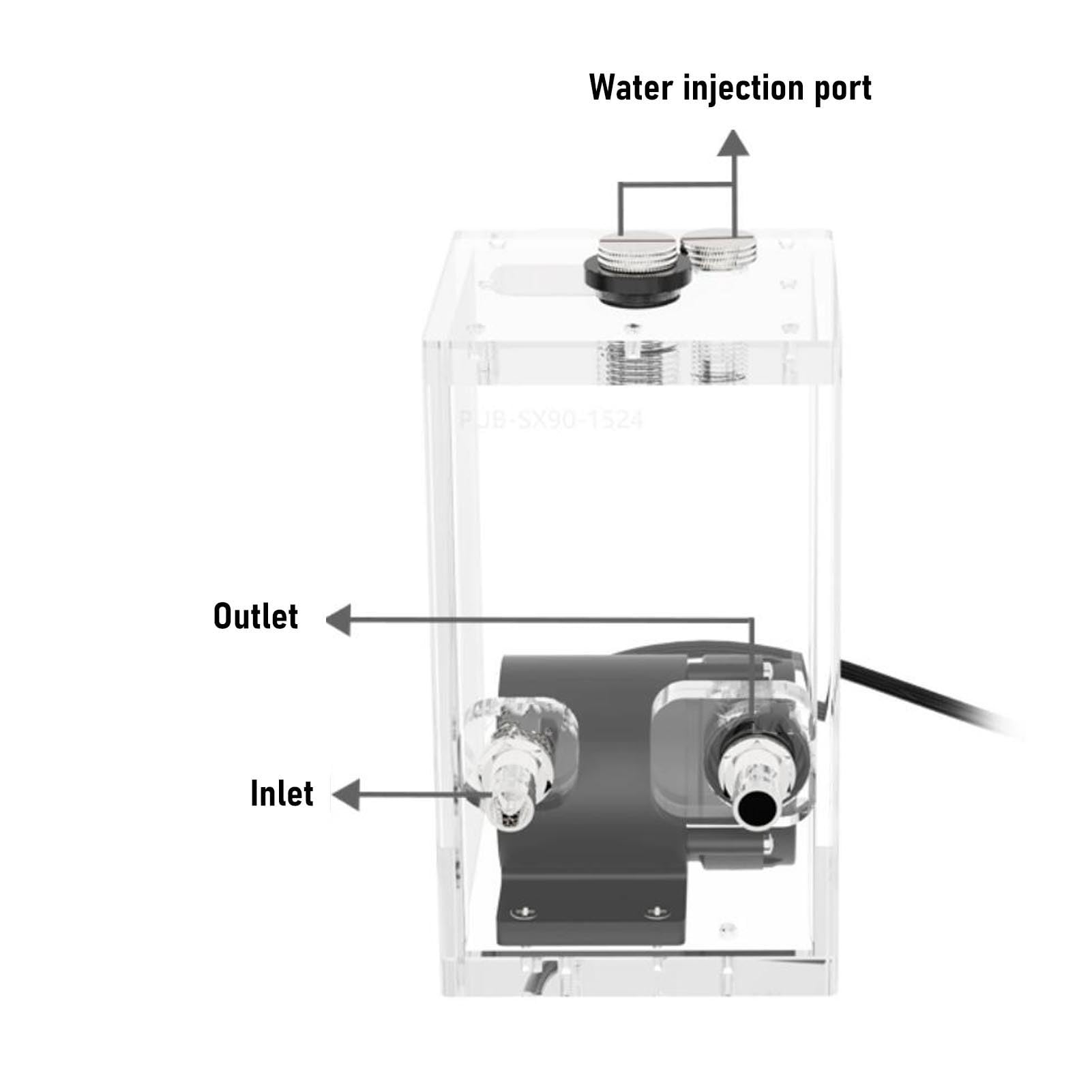 Combo de Tanque de Bomba de Refrigeración por Agua para PC, Rendimiento Optimizado de 850mL para Proyectos de Bricolaje en Computadora, Acrílico