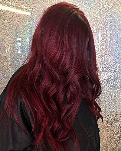Wine Red One Piece Hair Extensions Remy Hair One Piece Extensions Human Hair Hidden Straight Crown Wire Hair Extensions with Fish Line 100g 20 Inch