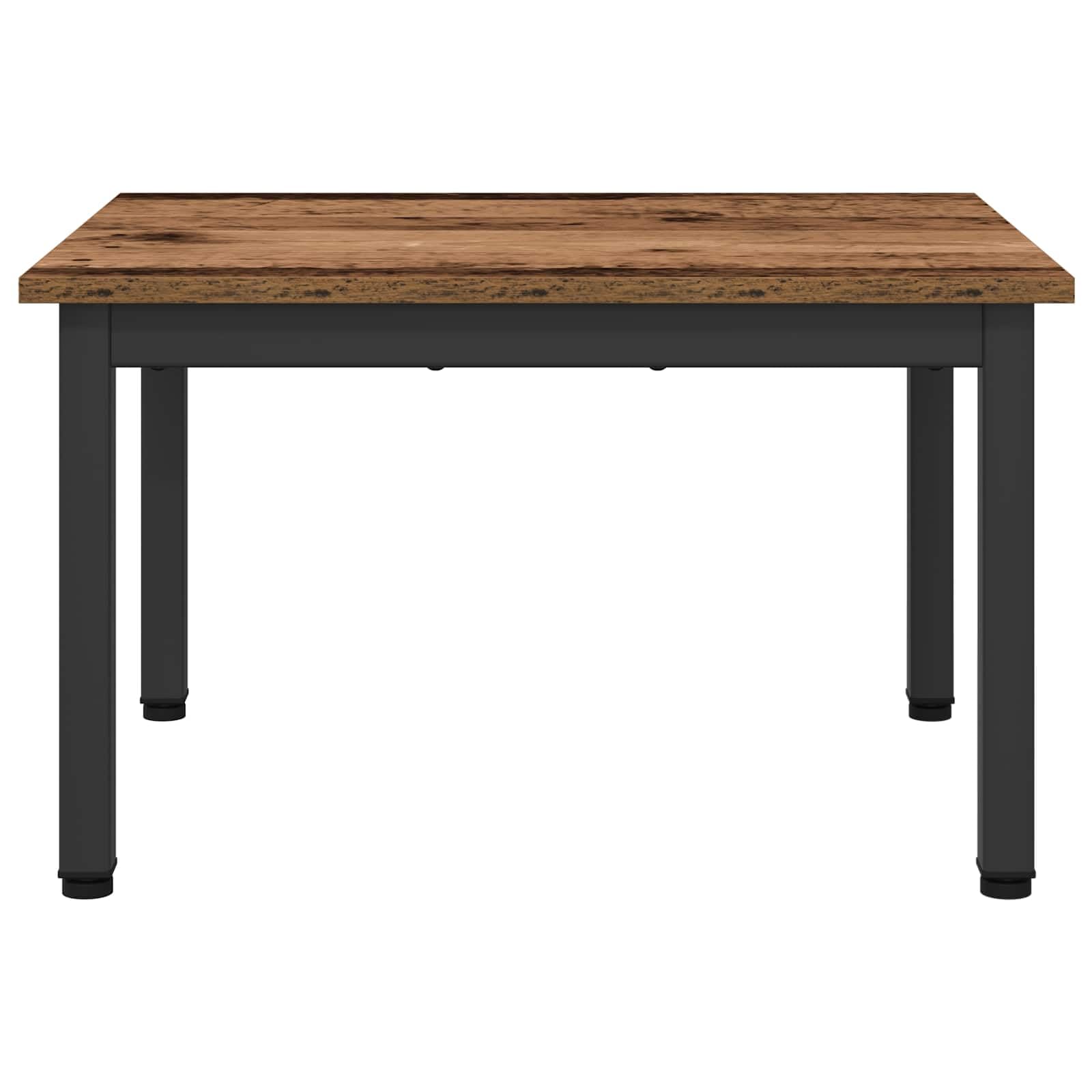 Tavolino da salotto in legno anticato, 60 x 50 x 36 cm, con telaio in metallo, rettangolare, stabile, robusto, per soggiorno, ufficio, lounge, stile scandinavo, vintage, salvaspazio
