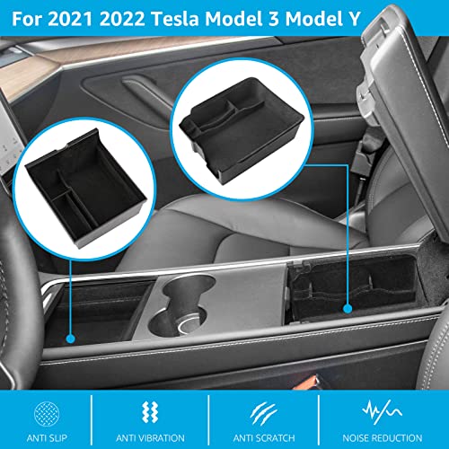 2023 Upgraded 5Pcs Model Y Cup Holder Center Console Under Seat Organizer Tray Hidden Armrest Storage Box #TOP3
