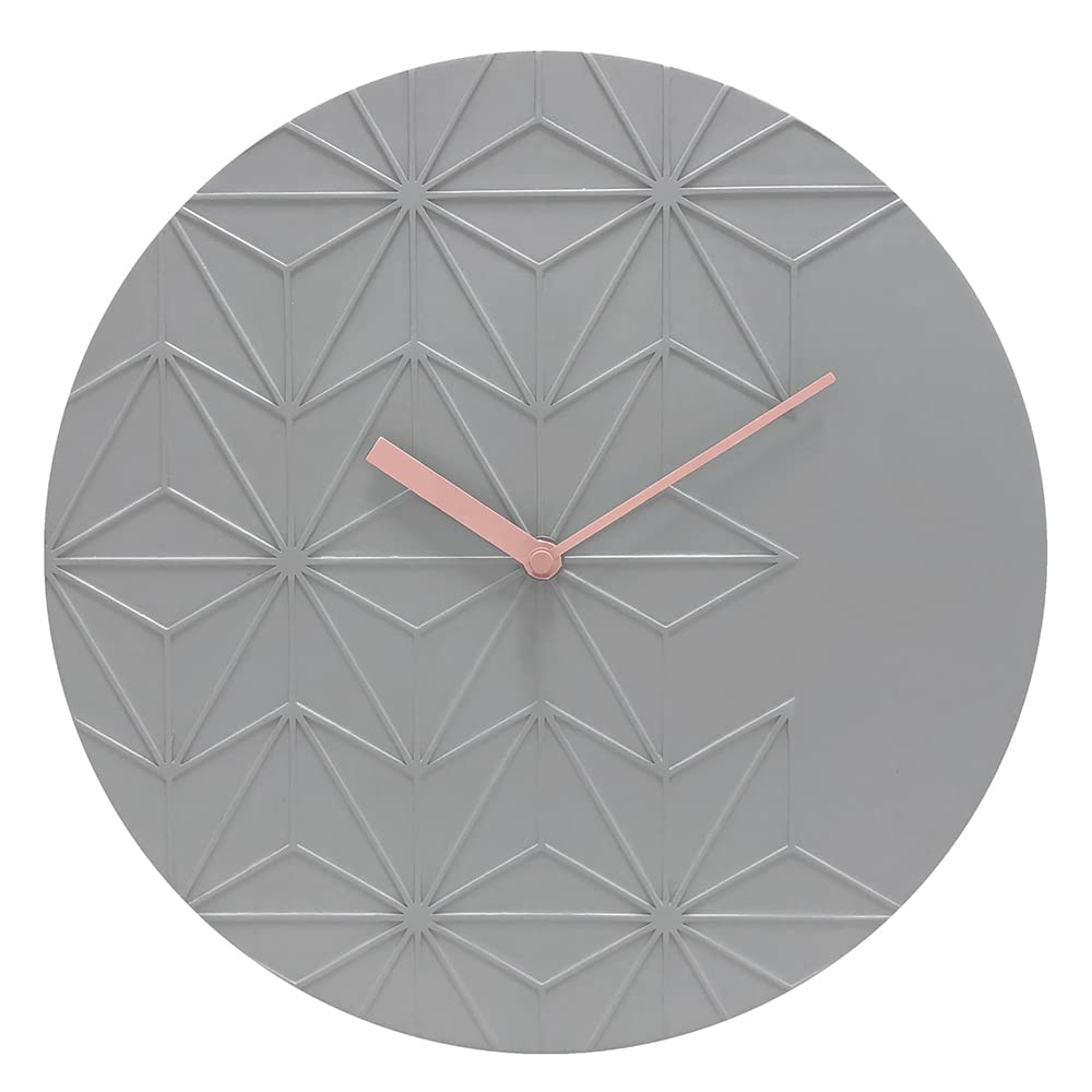 Acctim Grey Chloe Wall Clock Quartz Geometric Resin Face Open Dial (Grey)
