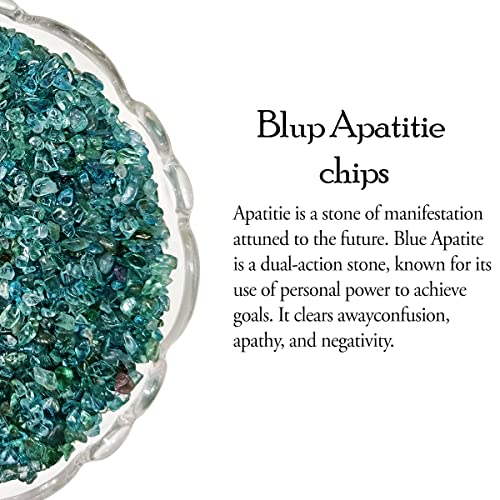 Image of Natural Blue Apatite Crystal Chips 250 GM | Decorative Gemstone Chips for Vastu, Home Decor, Meditation Space, Jewelry Making, Resin Art & Crafts
