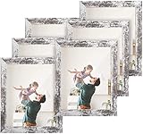 HOUSE DAY Vintage Retro-blanco Marcos de Fotos 20x25 Juego de 6 Material Irrompible Marco para Fotos con Soporte