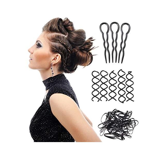 FEPITO Haar Styling Design Zubehör Set Haar Modellierung Tool Kit Spirale Haarknoten Maker Braid Werkzeug für Mädchen Frauen Mode Haar Design DIY – Bild 7