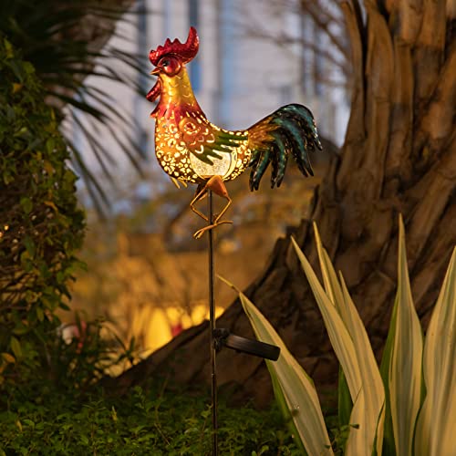 Tryme TR3993 Chicken Decor Rooster Solar Lights Outdoor Decorative Garden Statue Gifts thumb #8