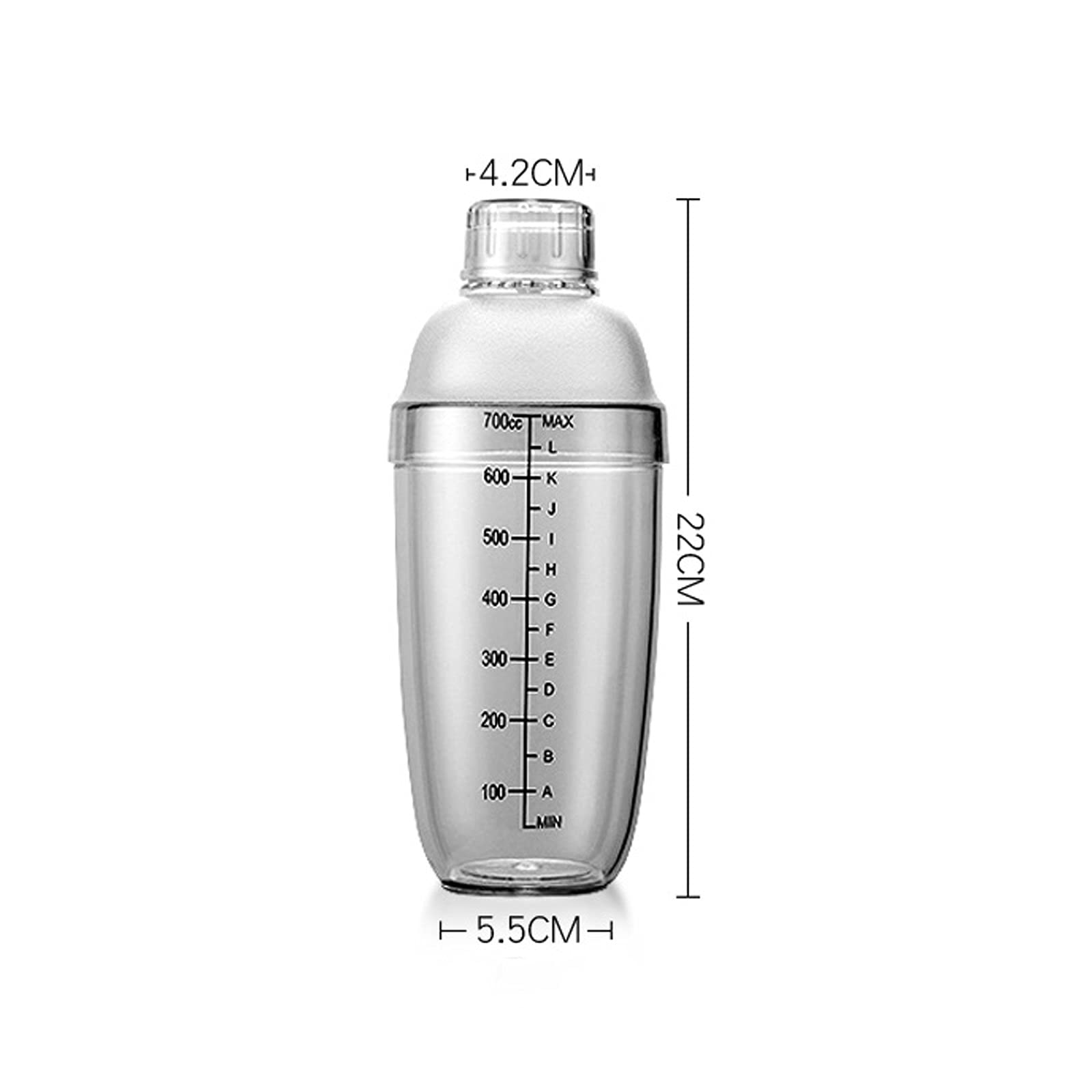 Wein-Mixer Kunststoff-Cocktail-Shaker-Haushaltsgetränk-Shaker-Wein-Getränk-Mixer-Shake-Flasche zum Mischen von Margarita, Manhattan und Anderen Getränken Cocktail-Shaker(700ML)