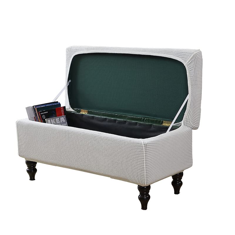 Image of FUANGUI Ottoman Cover Stretch Storage Ottoman Bench Slipcover Printed Folding Storage Bench Ottoman Cover Footrest Stool Slipcover Footstool Protector Cover with Elastic Bottom,Medium